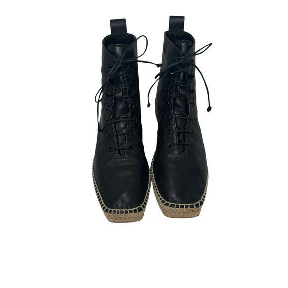 Frame Le Boston Leather High Top Espadrilles Booties Size 38.5 EU 7.5 US - Picture 2 of 16